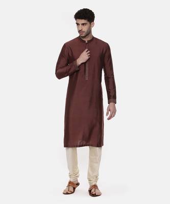 Classic Brown Silk Kurta 9