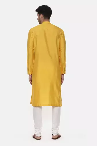 Yellow Silk Detail Kurta