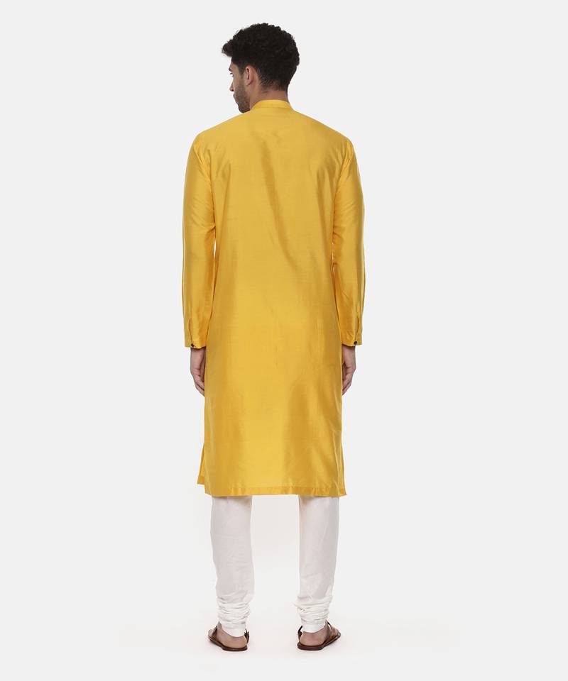 Yellow Silk Detail Kurta