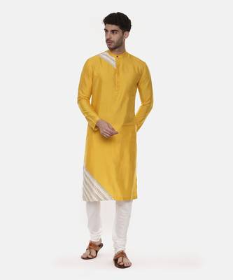 Yellow Silk Detail Kurta 6