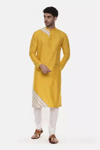 Yellow Silk Detail Kurta