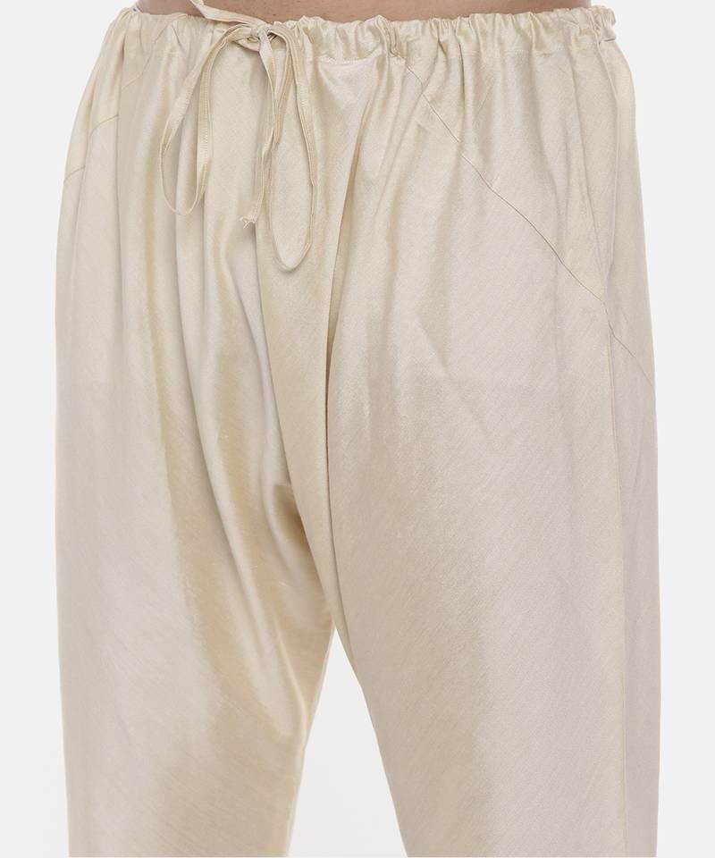 Green Silk Slub Mukaish Kurta