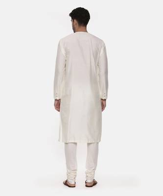Green Ivory Wrap Around Silk Kurta 5
