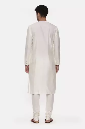 Green Ivory Wrap Around Silk Kurta