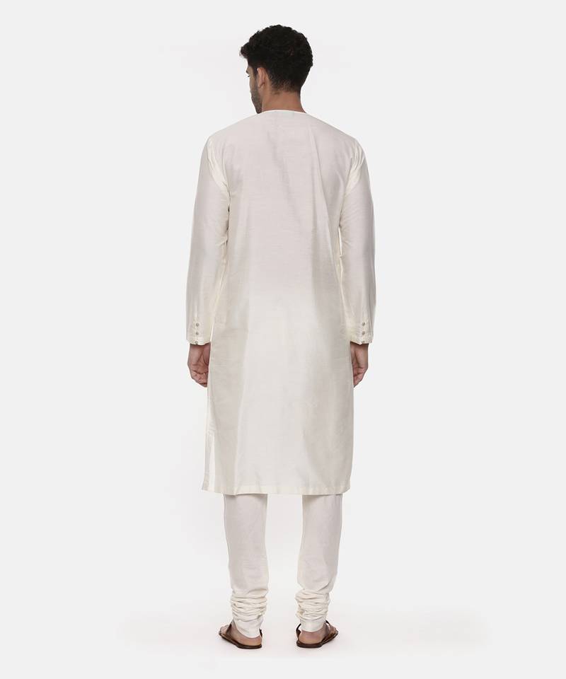 Green Ivory Wrap Around Silk Kurta