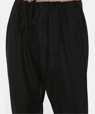 Black Silk Cut Away Kurta 7