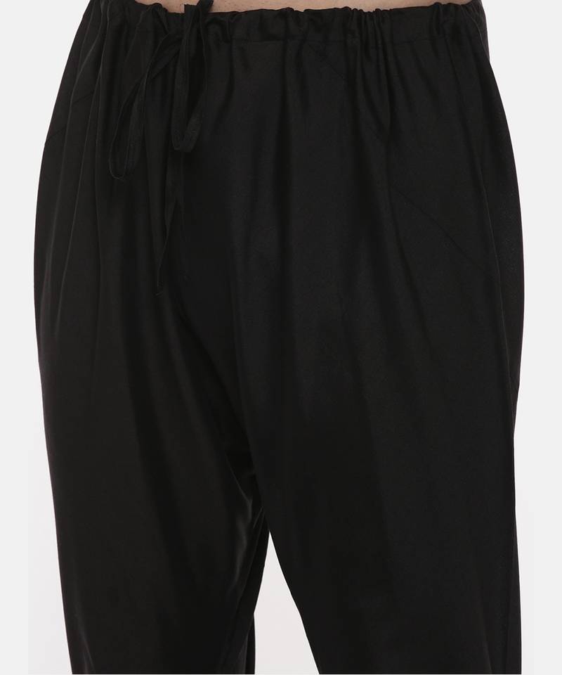 Black Silk Cut Away Kurta