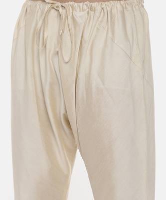 Beige Ivory Silk Cut Away Kurta 7