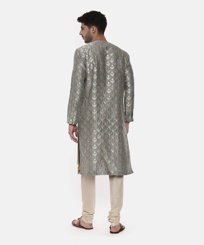 Banares Silk Brocade Green Kurta