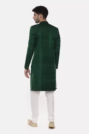 Green Silk Slub Sherwani