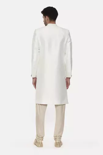 Classic Ivory Silk Sherwani