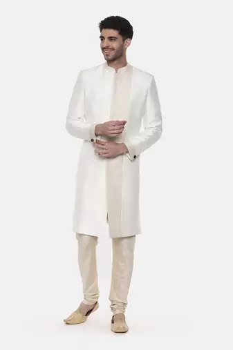 Classic Ivory Silk Sherwani