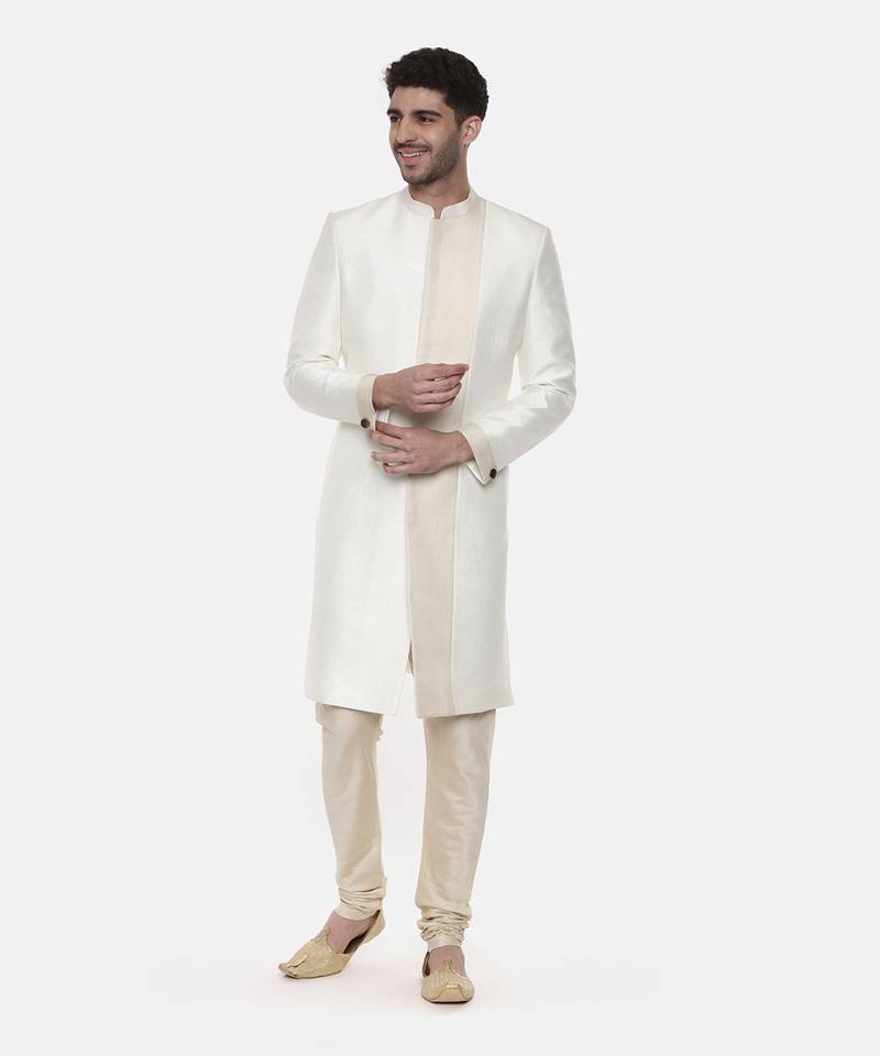 Classic Ivory Silk Sherwani