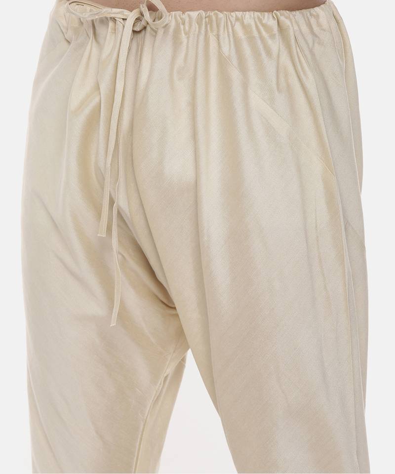 Gold Beige Silk Sherwani