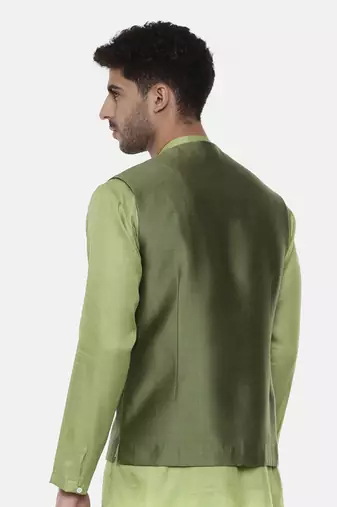 Green Open Silk Jacket