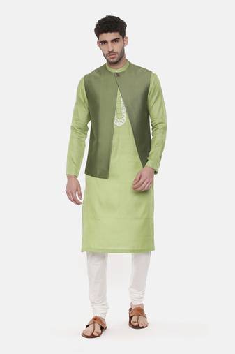 Green Open Silk Jacket