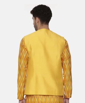 Yellow Open Silk Jacket 6