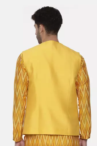Yellow Open Silk Jacket