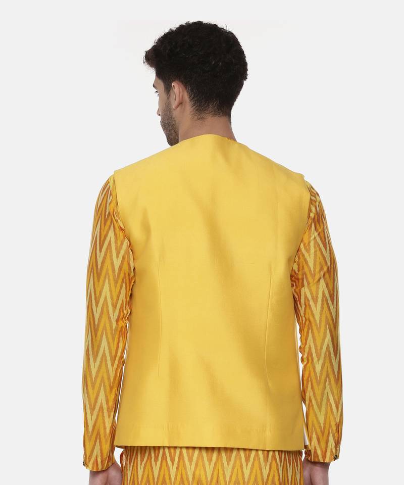 Yellow Open Silk Jacket