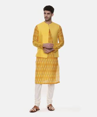 Yellow Open Silk Jacket 1