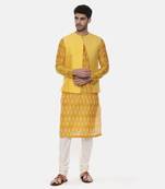 Yellow Open Silk Jacket