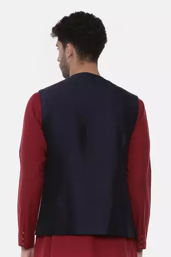 Blue Open Silk Jacket
