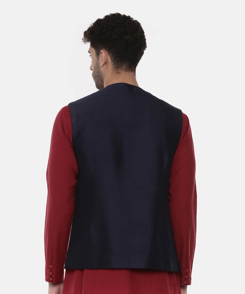 Blue Open Silk Jacket