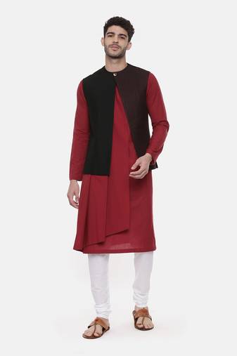 Black Open Silk Jacket