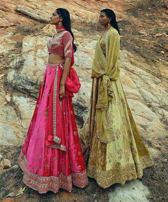 Rani Pink Velvet Lehenga 5