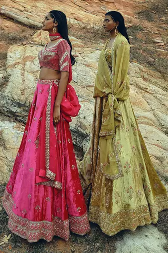 Rani Pink Velvet Lehenga