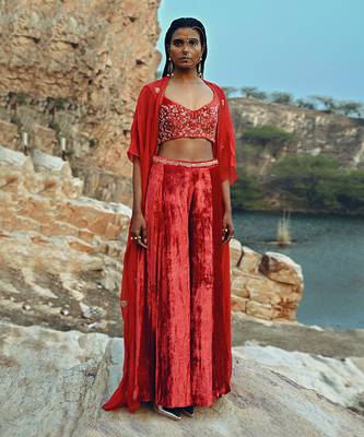 Red Velvet Palazzo Set 5