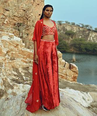 Red Velvet Palazzo Set 7