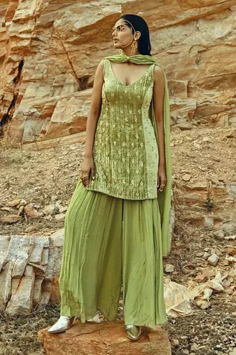 Pista Velvet Sharara Set