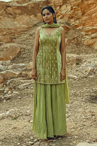 Pista Velvet Sharara Set