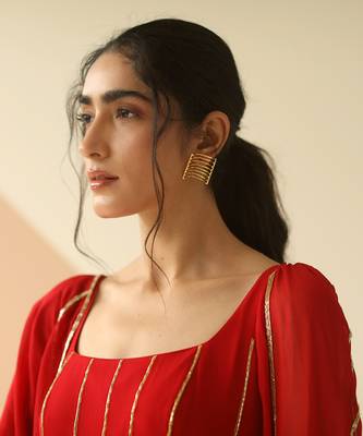 Red Line Anarkali With Dupatta 5