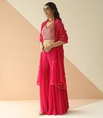 Rani Pink Heavy Blouse Sharara With Dupatta