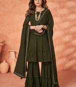Mehendi embroidered georgette salwar