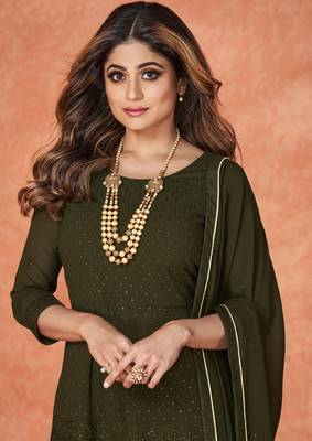 Mehendi embroidered georgette salwar 2