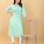 Green plain viscose party-wear-kurtis