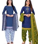 Multicolor printed crepe salwar
