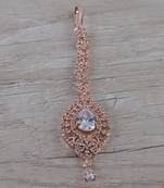 Rose Gold Plated CZ Embellished Maang Tikka MTS160