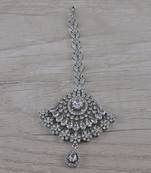 Rhodium Plated CZ Embellished Maang Tikka MTS162