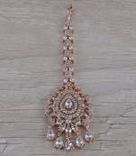 Rose Gold Plated CZ Embellished Maang Tikka MTS163