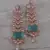 Rose Gold Plated Mint Stone Cubic Zirconia Designer Dangler Earrings 216ED645