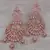 Rose Gold Plated Pink Stone Cubic Zirconia Designer Dangler Earrings 216ED666