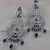Rhodium Plated Blue Stone Cubic Zirconia Designer Dangler Earrings 216ED670