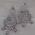 Rhodium Plated Pink Stone Cubic Zirconia Designer Dangler Earrings 216ED671