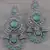 Rhodium Plated Mint Stone Cubic Zirconia Designer Dangler Earrings 216ED672