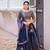 Navy Blue colour Georgette Sequins and Thread Embroidery Work Lehenga choli with Unstitched Blouse and Dupatta