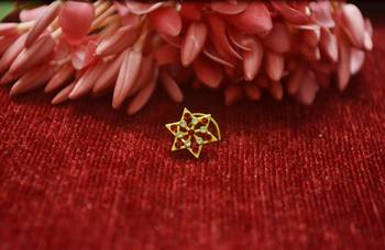 RED Star Designer Gold Plated diamond nosering or nosepin 1